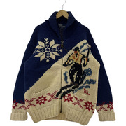 POLO RALPH LAUREN HAND KNIT スキー柄 カウチンジャケット - ブルー系