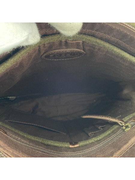 FOSSIL ショルダーバッグ ウール ショルダーバッグ カーキ