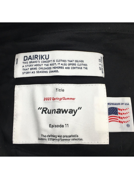 DAIRIKU 23SS B-7 Film Students Track Pants 黒 M