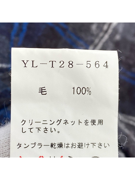 Y's カーディガン ウールチェックカーディガン