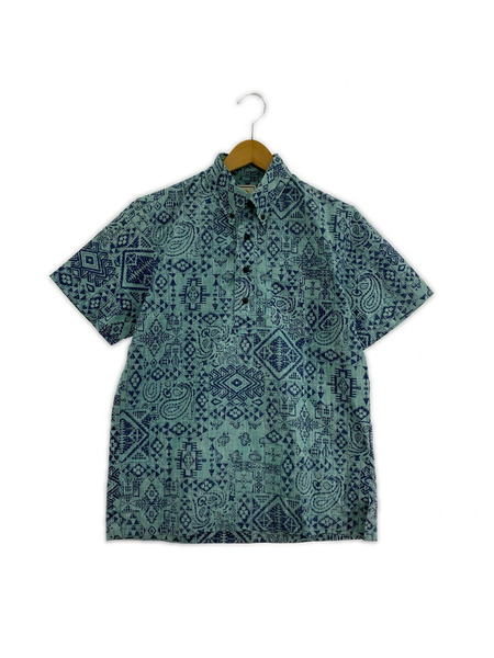 reyn spooner 半袖シャツ ×Surf Pendleton ハーフボタン アロハシャツ 水色 (S)