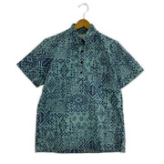 reyn spooner 半袖シャツ ×Surf Pendleton ハーフボタン アロハシャツ 水色 (S)