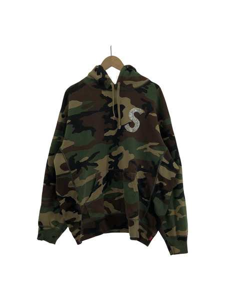 Supreme 21SS swarovski hoodie s logo kamo (L)