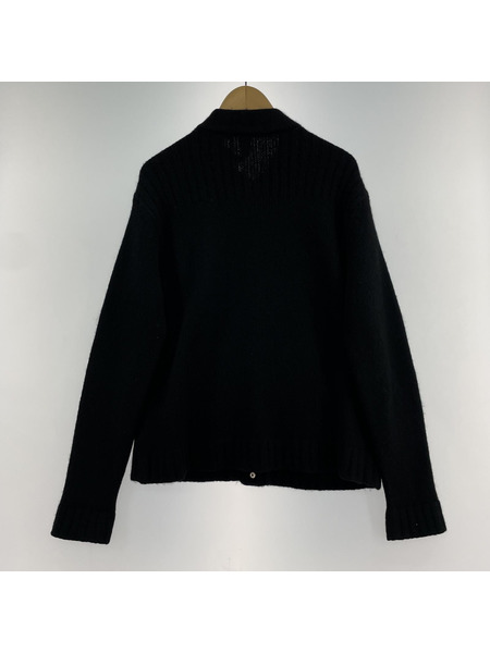 CHROME HEARTS　CHレザーパッチカシミヤカーディガン S ブラック[値下]