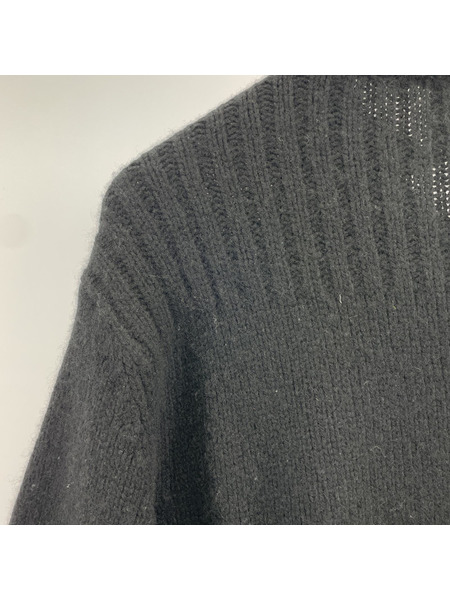 CHROME HEARTS　CHレザーパッチカシミヤカーディガン S ブラック[値下]