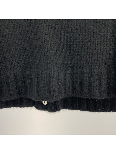 CHROME HEARTS　CHレザーパッチカシミヤカーディガン S ブラック[値下]