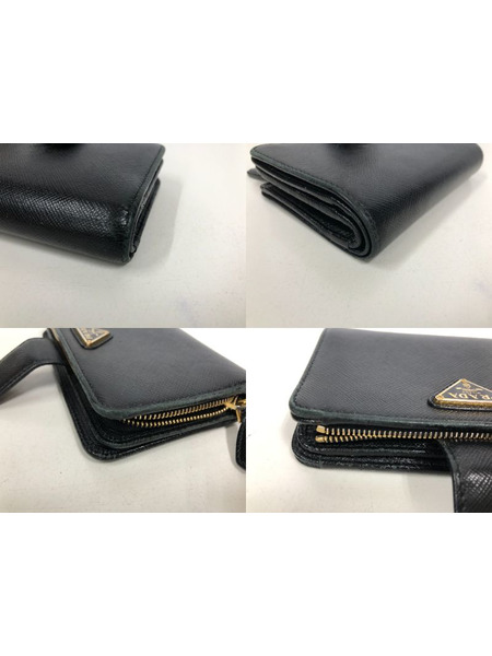 コンパクトウォレット PRADA/SAFFIANO METAL/二つ折財布