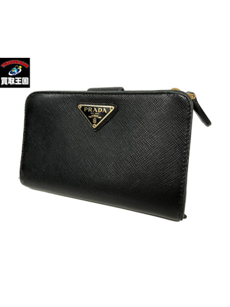 コンパクトウォレット PRADA/SAFFIANO METAL/二つ折財布