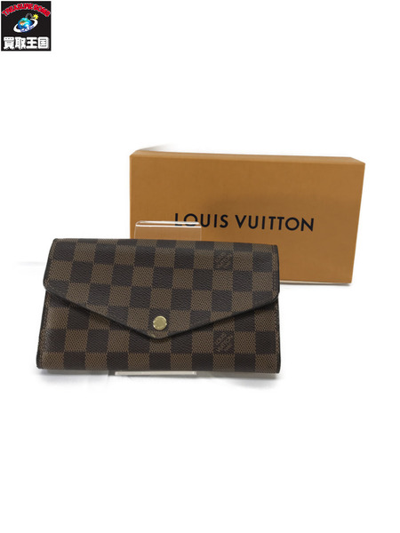 Lv 長財布 N60114　ポルトロイユサラ　ローズバレリーヌ　エベヌ