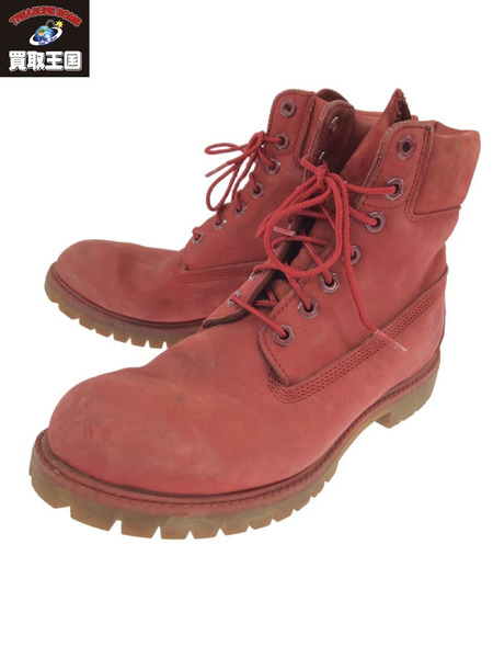 Timberland 6インチ プレミアムブーツ (US8W) レッド A1149 A1117