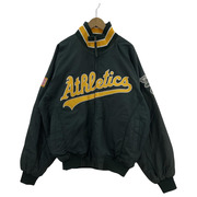 Majestic MLB ATHLETICS ナイロン ジップ ジャケット 緑 L