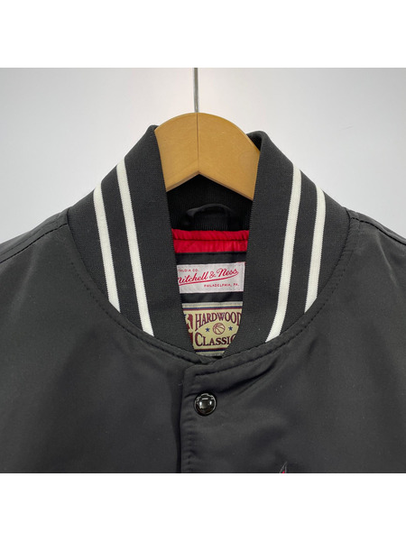 mitchell&ness ジャケット ナイロンスタジャン WHT/BLK L