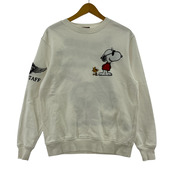 FLAGSTUFF スウェット・トレーナー PEANUTS スヌーピー刺繍スウェット 白 (M)