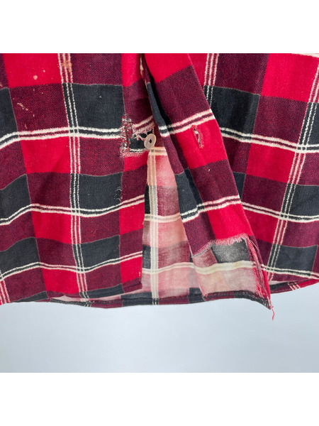 OLD・VINTAGE 長袖シャツ 50s PILGRIM プリネル チェック 赤