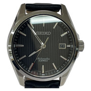 SEIKO プレサージュ 裏スケ 自動巻 腕時計 黒文字盤 シルバー