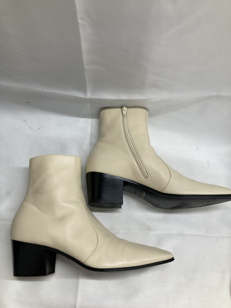 SAINT LAURENT PARIS サイドジップ レザーヒールブーツ メンズ 42