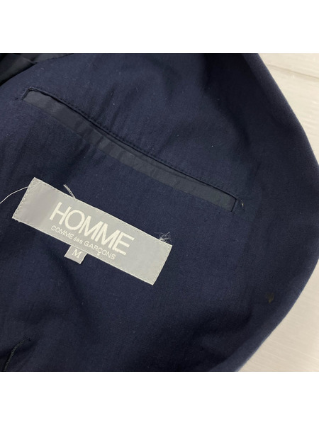 80s COMME des GARCONS HOMME デカオム ダブルブレストジャケット M 紺[値下]
