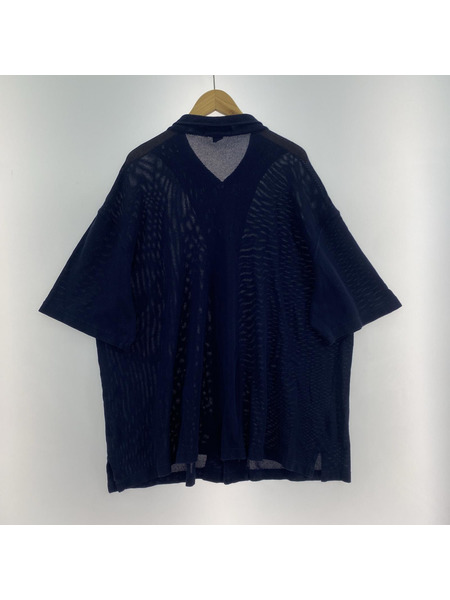 POLO RALPH LAUREN 90s S/Sオープンカラーメッシュシャツ ネイビー[値下]