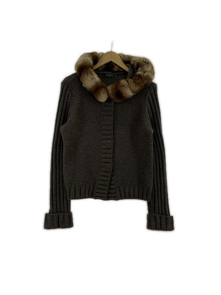 FOXEY カーディガン リンクスフーディカーディガン ブラウン (42)