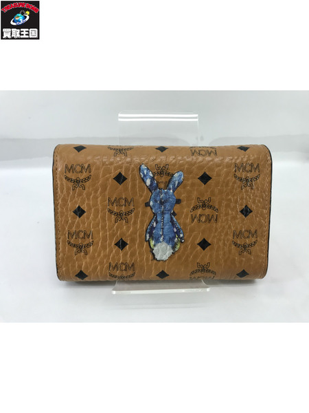 MCM コンパクトウォレット ヴィセトス柄　ラビット　三つ折り財布