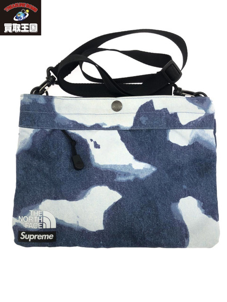 Supreme×THE NORTH FACE Bleached Denim Print Shoulder Bag