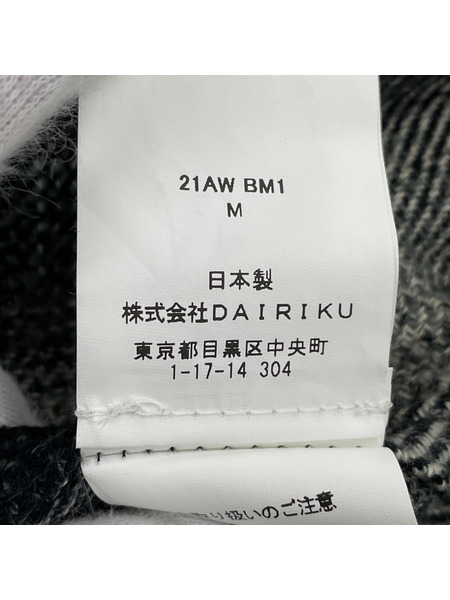 DAIRIKU BEAMS別注 21AW オンブレフランネルLSシャツ M ブラック[値下]