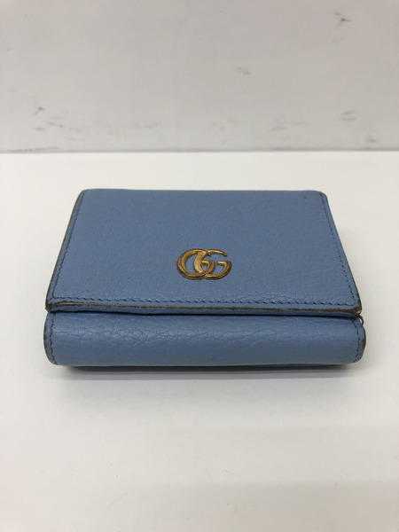 GUCCI/474746/GGマーモント/コンパクトウォレット/青[値下]