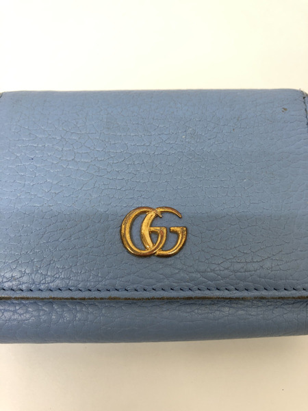 GUCCI/474746/GGマーモント/コンパクトウォレット/青[値下]