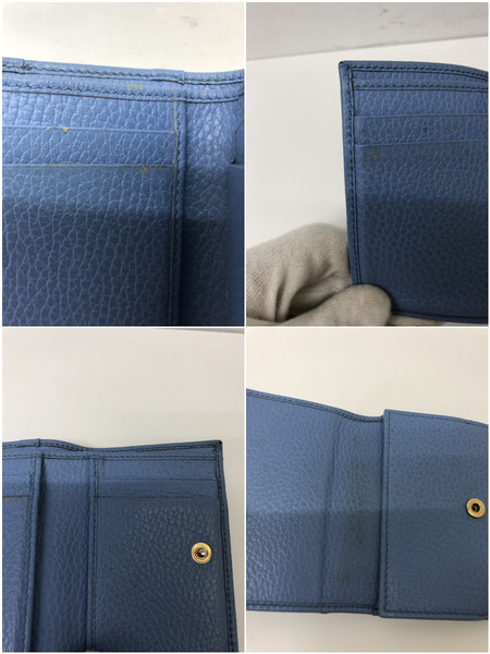 GUCCI/474746/GGマーモント/コンパクトウォレット/青[値下]