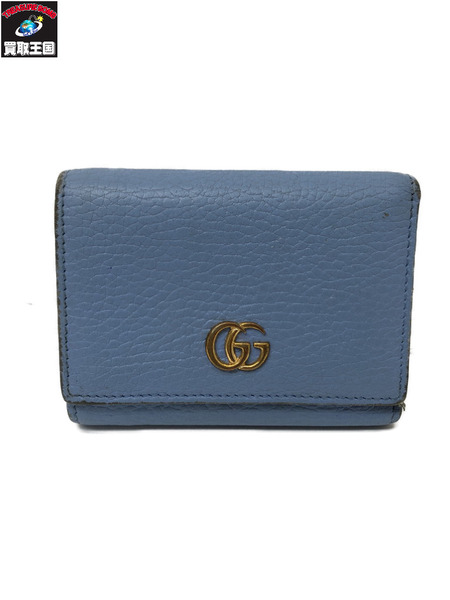 GUCCI/474746/GGマーモント/コンパクトウォレット/青[値下]