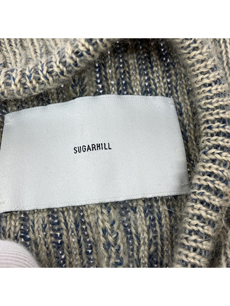 SUGARHILL/PLATING KNIT BALACLAVA/アイボリー ネイビー[値下]