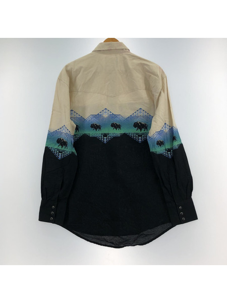 Wrangler L/S ウェスタンシャツ M ネイティブ柄