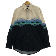 Wrangler L/S ウェスタンシャツ M ネイティブ柄