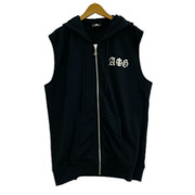 A&G バッククロス ノースリーブジップパーカー XL 黒