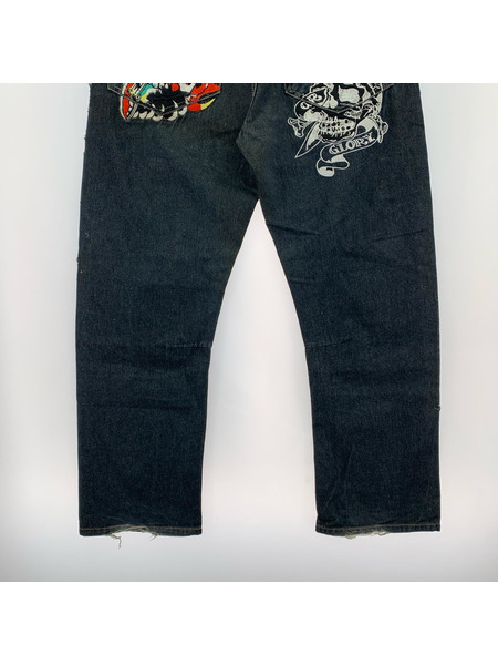 Ed Hardy デニム・ジーンズ エドハーディ 刺繍デニムデザインパンツ LOT200