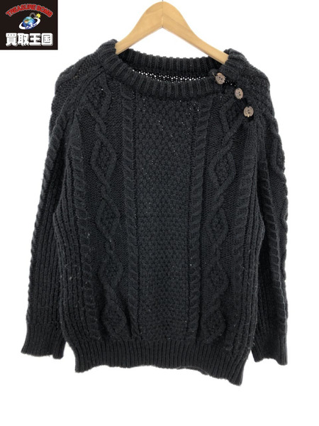 BOLLAVISVIM　BOLLARD CREW KNIT 1  BLACK 20AW