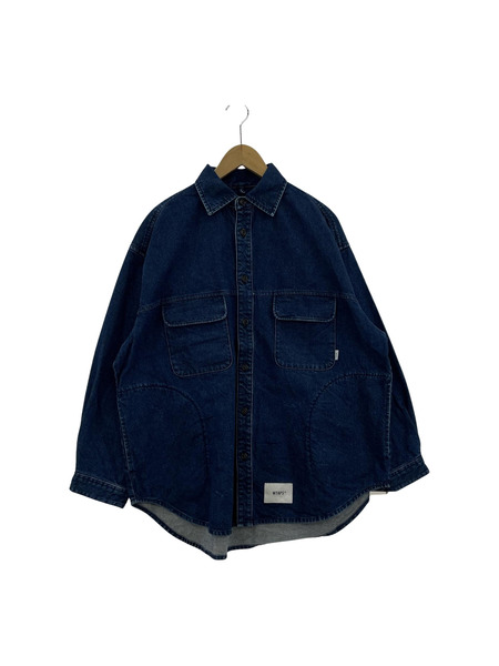 WTAPS WCPO 01 LS COTTON DENIM/デニムシャツジャケット 青系