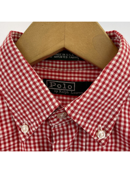 POLO RALPH LAUREN 長袖シャツ USA製 タータンチェックボタンダウンシャツ[値下]