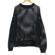 UNUSED 23SS US2331 Crochet crewneck sweater. BLK（2）