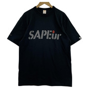 SAPeur　MASATOSHI HAMADA 印鑑ロゴ S/Sカットソー (L) BLK