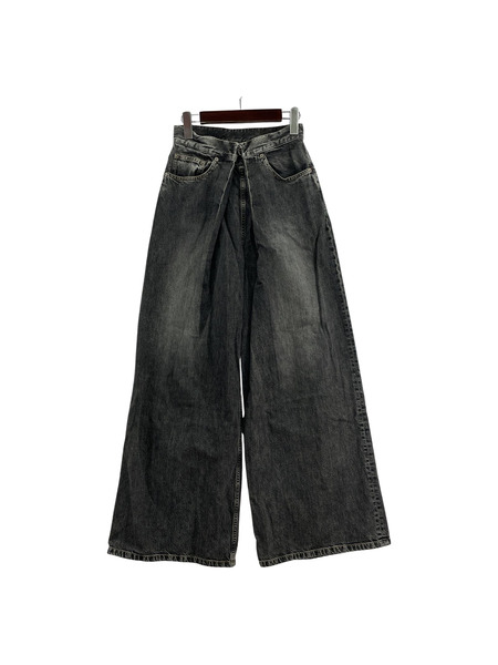 JOHN LAWRENCE SULLIVAN ゛ washed denim wide pants M インディゴ