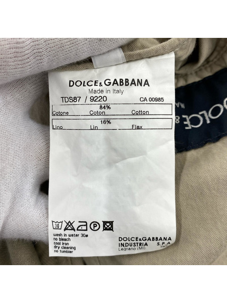 DOLCE&GABBANA コットンジップジャケット 50 ベージュ
