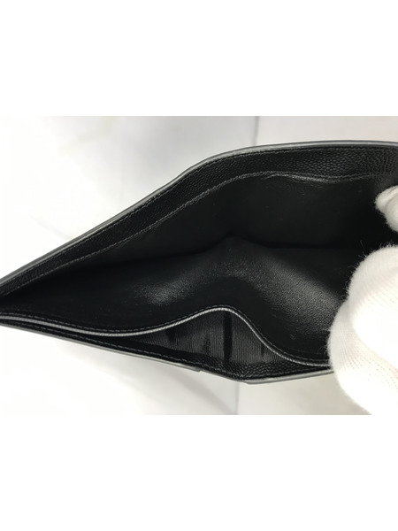 コンパクトウォレット SAINT LAURENT 2つ折り財布 バイフォールドウォレット 黒