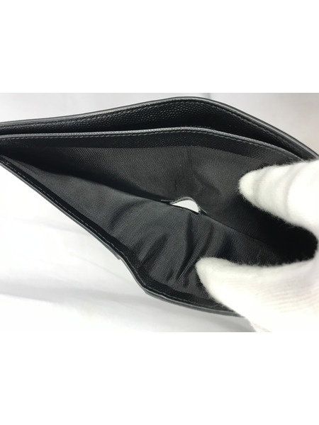 コンパクトウォレット SAINT LAURENT 2つ折り財布 バイフォールドウォレット 黒