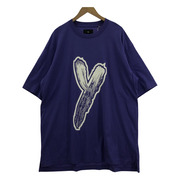 Y-3/オーバーサイズロゴプリントTシャツ/紫