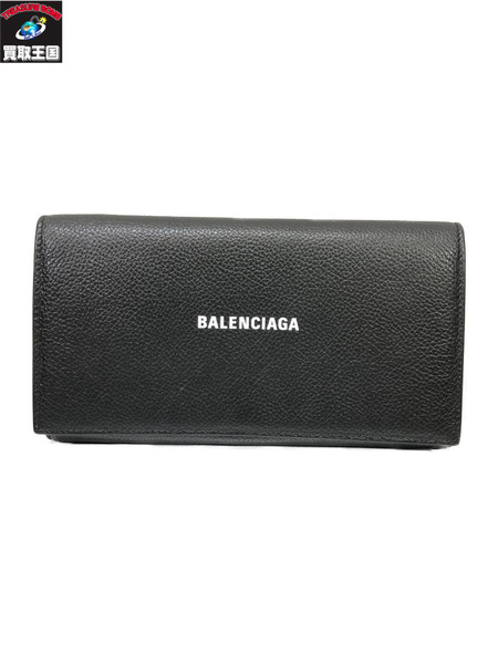 Balenciaga レザーロングウォレット/黒/ブラック/バレンシアガ