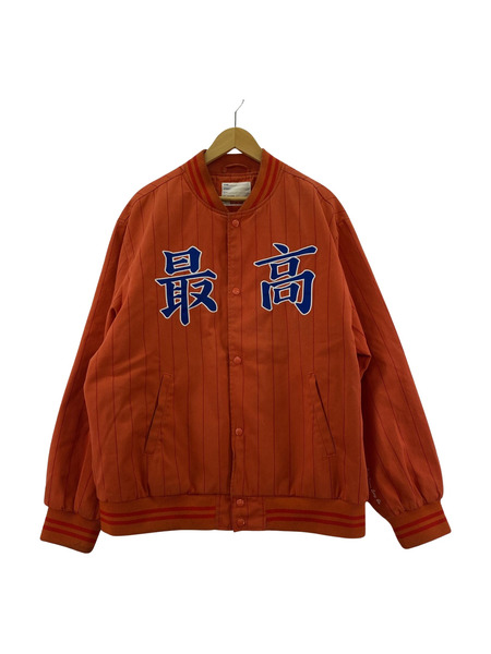 Supreme 19SS Pinstripe Varsity Jacket 最高 ストライプスタジャン XL