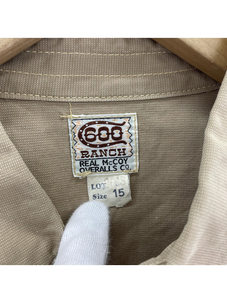 REAL McCOY'S 長袖シャツ 301S ウエスタンシャツ ベージュ 15
