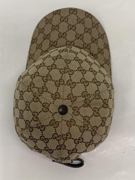 GUCCI ウェブ ストライプ付き GGキャンバス ベースボールキャップ SizeL 本体のみ グッチ GG柄 帽子 野球帽