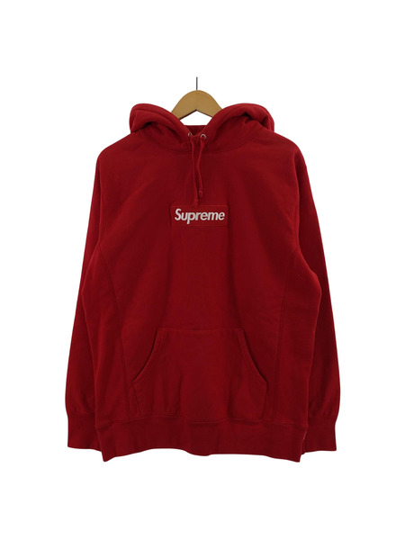 Supreme Box Logo Fooded Sweatshirt RED (M)